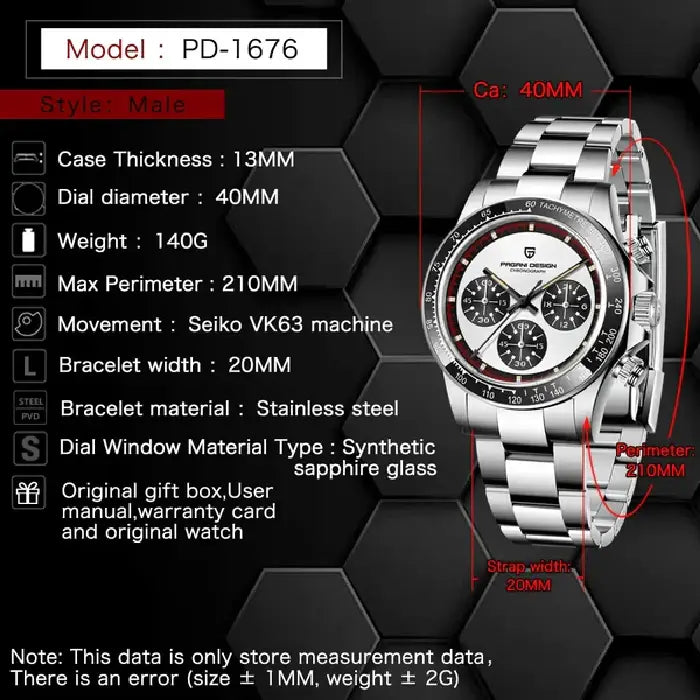 Pagani Design Daytona Homage "Paul Newman" Chronograph PD1676 Men's Watch