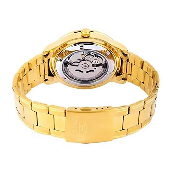 Seiko 5 SNKN62K1 King Gold men's watch back side view