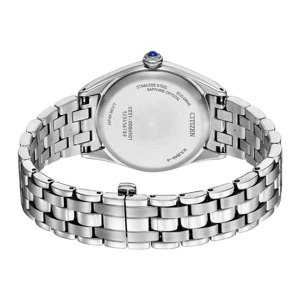 Citizen Eco-Drive EM1140-80D women's watch caseback stainless steel rear view