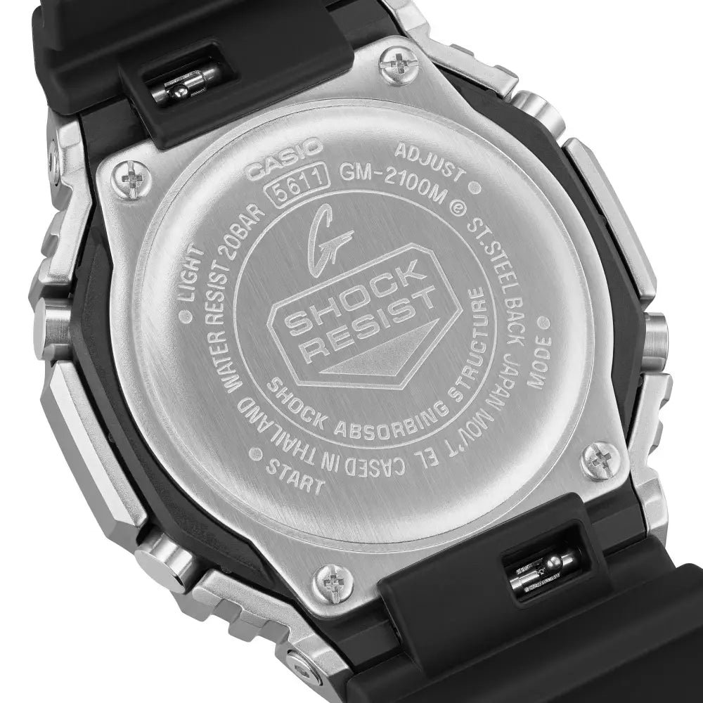 Casio G-Shock "Industrial Metal CasiOak" GM-2100M-1A Silver Dial 44.4mm Bio-Based Resin Strap Unisex Watch