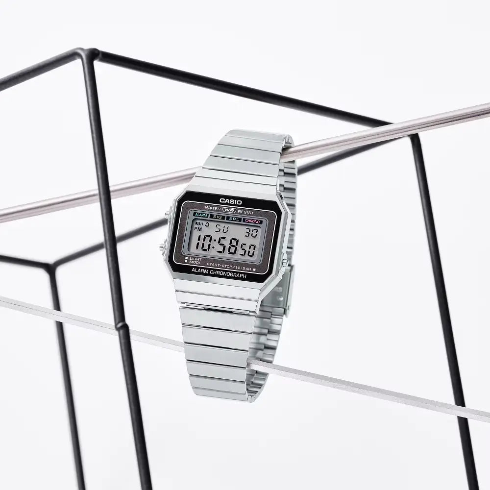 Casio Vintage Digital A700WE-1ADF Black Dial Stainless Steel Unisex Watch