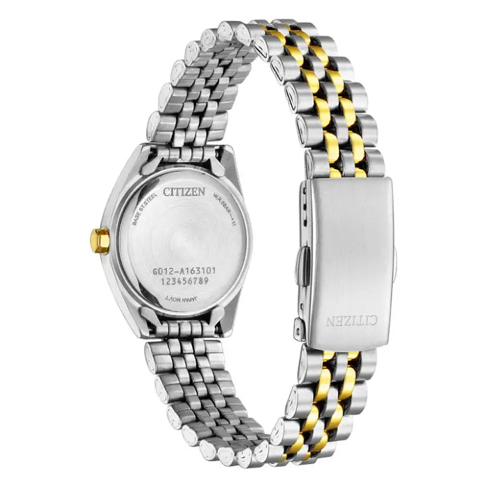 Citizen Quartz Crystal EU6066-59A White Dial 26mm Gold-Tone Stainless Steel Women's Watch