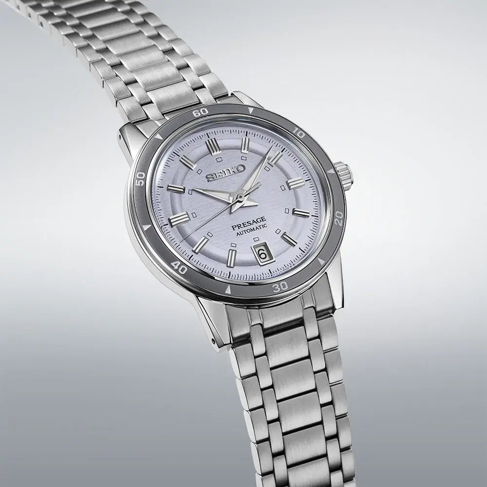 Seiko Presage SRPL73J1 "Style 60s" Automatic Violet 39.5mm Dial Stainless Steel Men's Watch