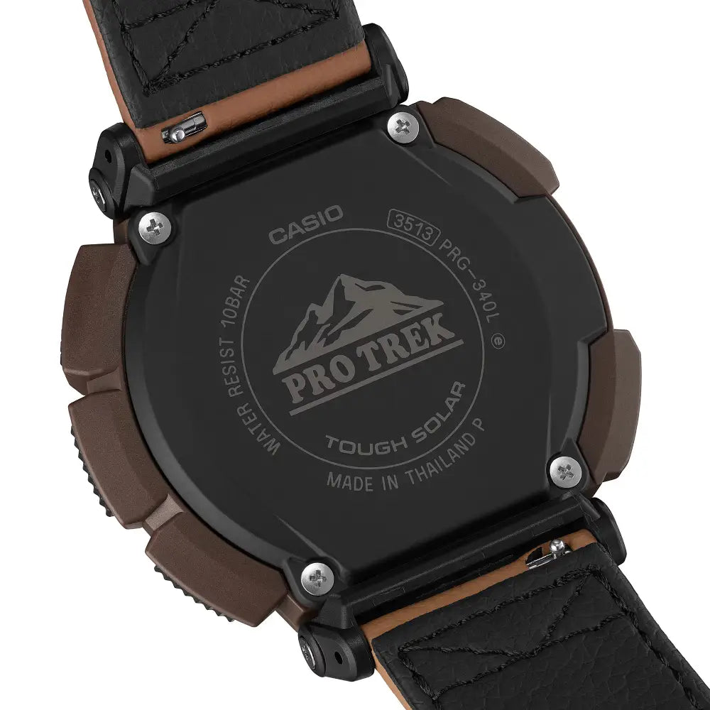 Casio Pro Trek PRG-340L-5D mens watch back case detailed view