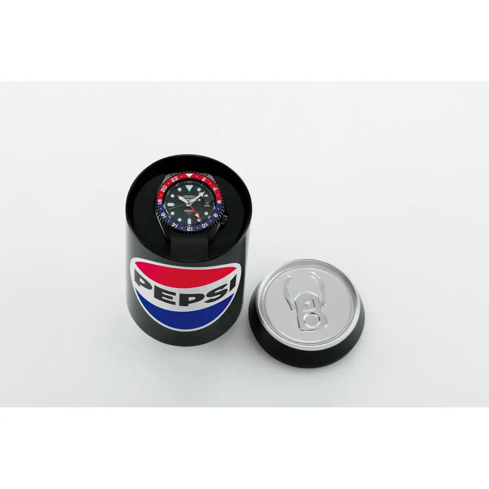 Seiko 5 Sports SBSC023 Automatic GMT Limited Edition "SKX GMT Pepsi" Black Dial 42.5mm Resin Strap Men's Watch