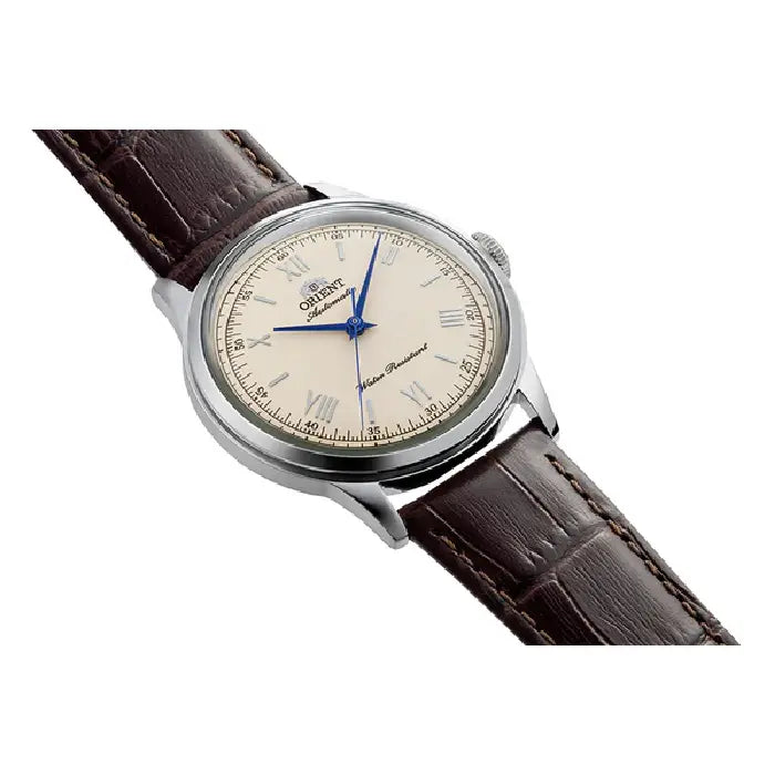 Orient Bambino RA-BB0003Y ivory dial 38.4mm automatic men's watch with leather strap