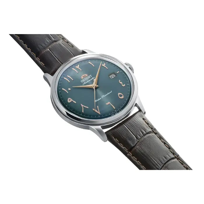 Orient RA-AC0035E Bambino green Arabic dial leather strap men’s watch