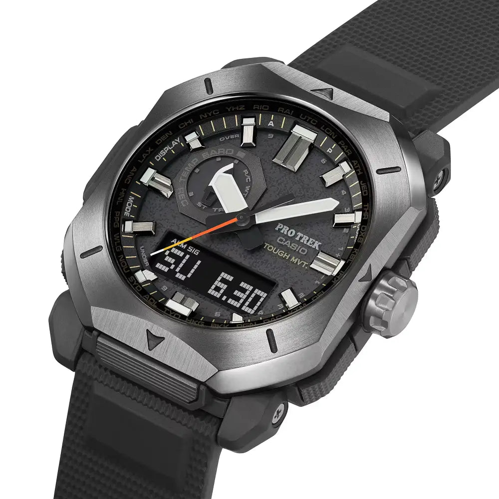 Casio Pro Trek PRW-6900Y-1PR "Bushcraft" Solar Triple Sensor Grey Dial Resin Strap Men's Watch