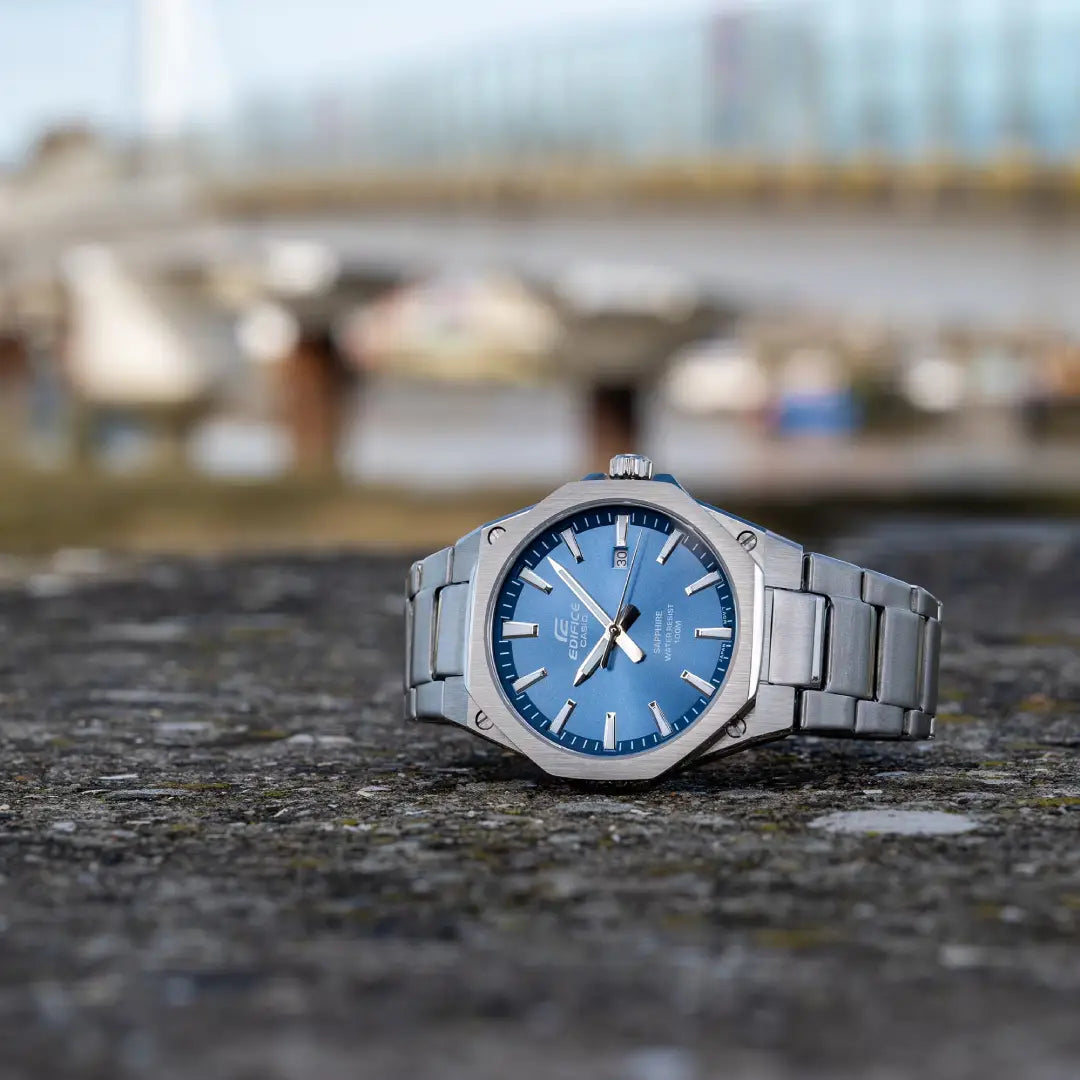 Casio Edifice Slim EFR-S108D-2AVUDF Analog Blue Dial Stainless Steel Men's Watch