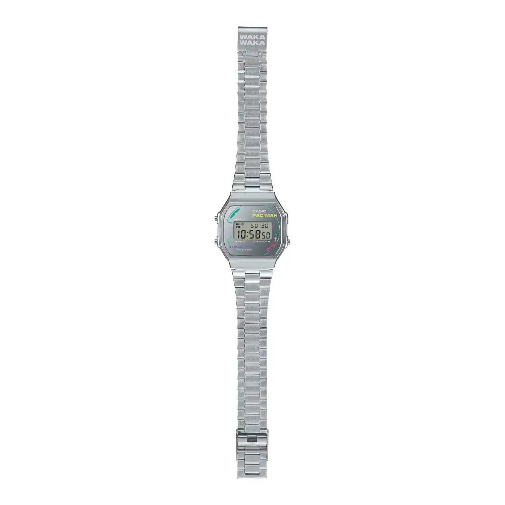 Casio Vintage Digital A168WEPC-7ADR PAC-MAN Graphics Dial Stainless Steel Unisex Watch