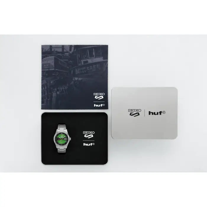 Seiko 5 Sports SBSA323 Field HUF Limited Edition (7000 Pcs) Green Dial 39.4mm Stainless Steel Men's Watch