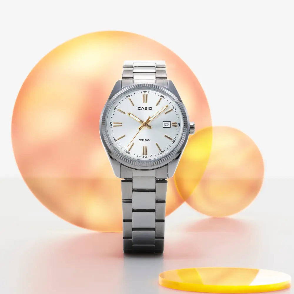 Casio Collection Analog MTP-1302D-7A2VDF Silver Dial Stainless Steel Men's Watch