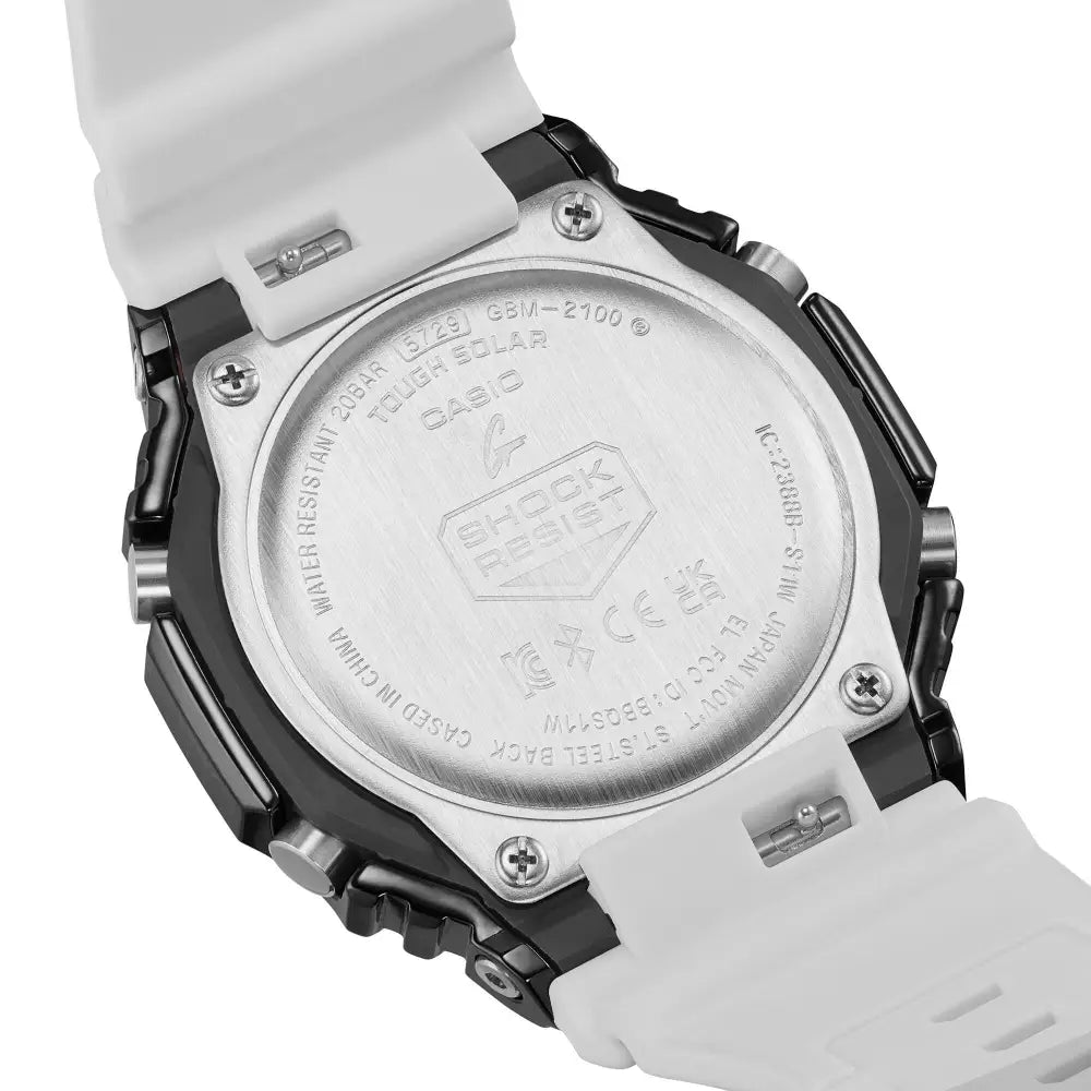 Casio G-Shock GBM-2100B-7AJF case back detail stainless steel view