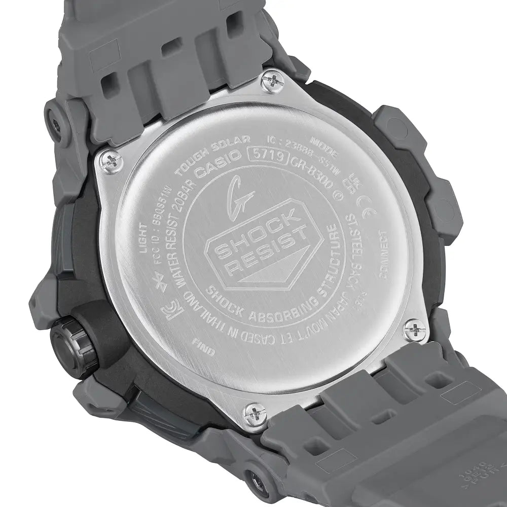 Casio G-Shock GR-B300-8A2 case back stainless steel detail