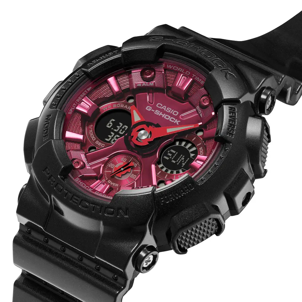 Casio G Shock GMA-S120RB-1A analog digital womens watch