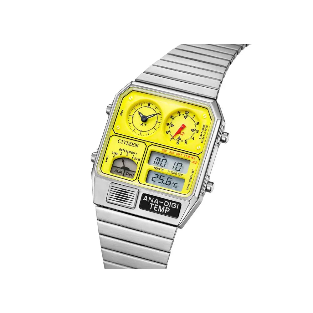 Citizen JG2170-59Y yellow dial stainless steel men watch front view