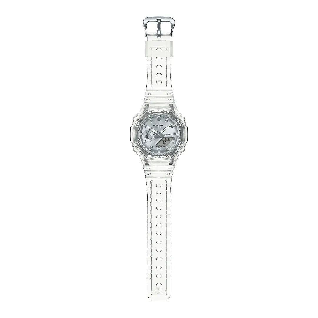 Casio G-Shock GA-2100BM-7A8DR Silver Dial Translucent Resin Strap Men's Watch
