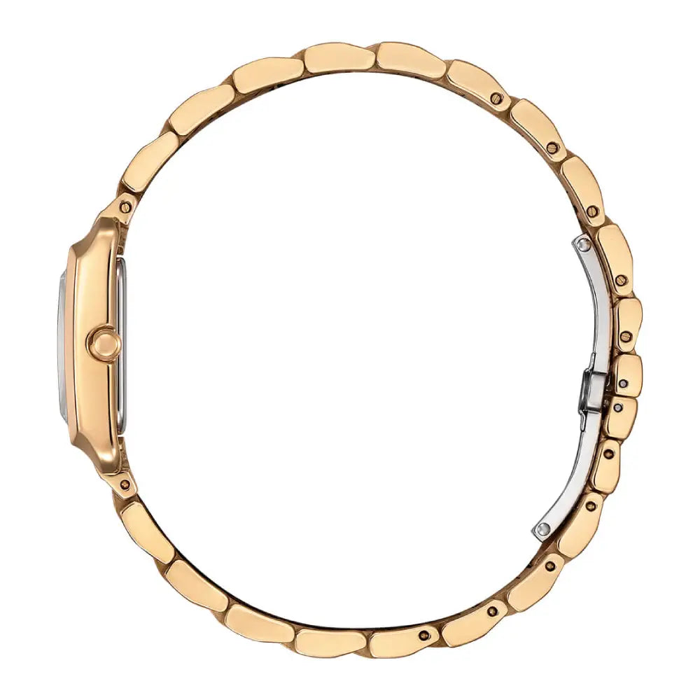 Citizen L Square Collection "Bianca" EW5603-89Y Mother Of Pearl Dial Rose Gold-Tone Stainless Steel Women's Watch