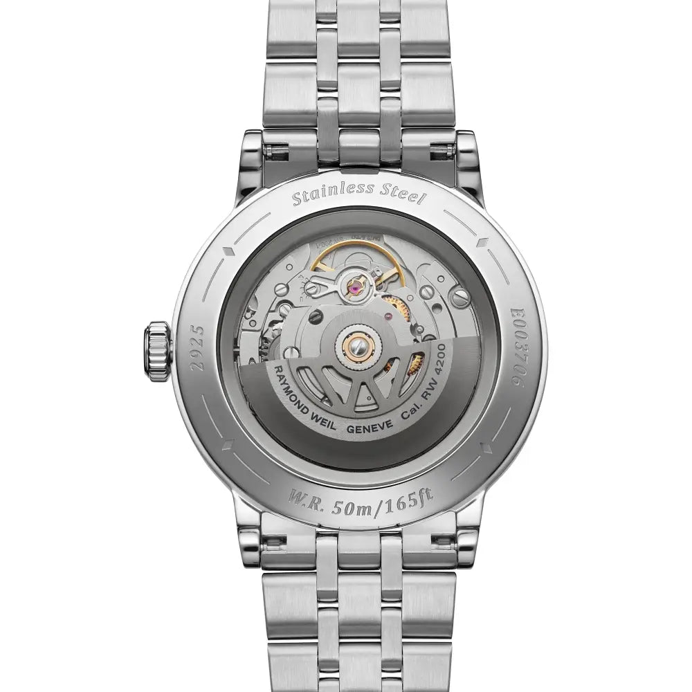 Raymond Weil Millesime 2925-ST-50001 watch dial with central seconds hand