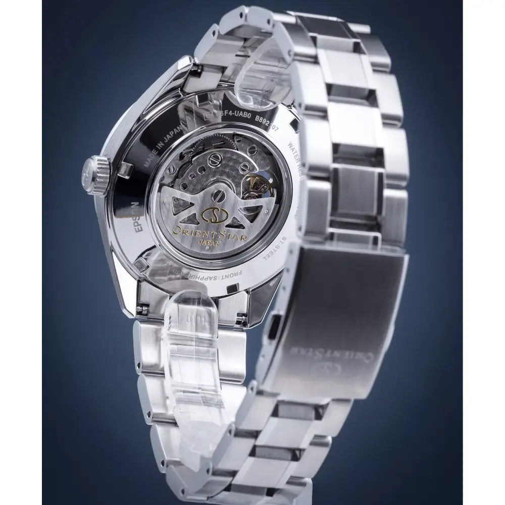 Orient Star RE-AV0003L00B blue dial 41mm stainless steel automatic skeleton