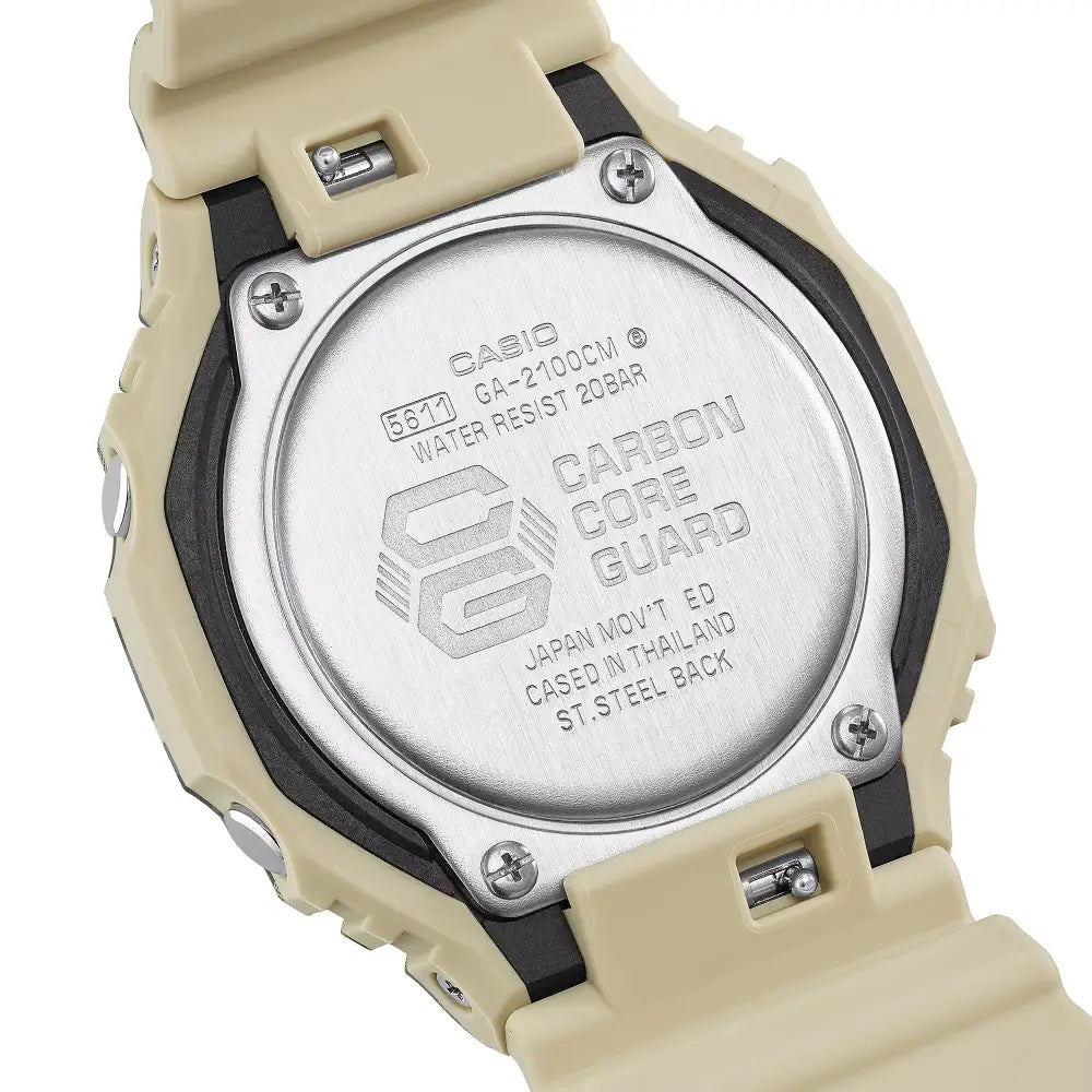 Casio G-Shock GA-2100CM-5A Desert Camo Oak watch back case view