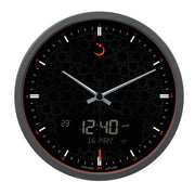 Al Fajr CR-23B Wall Clock Analog & Digital Display Black