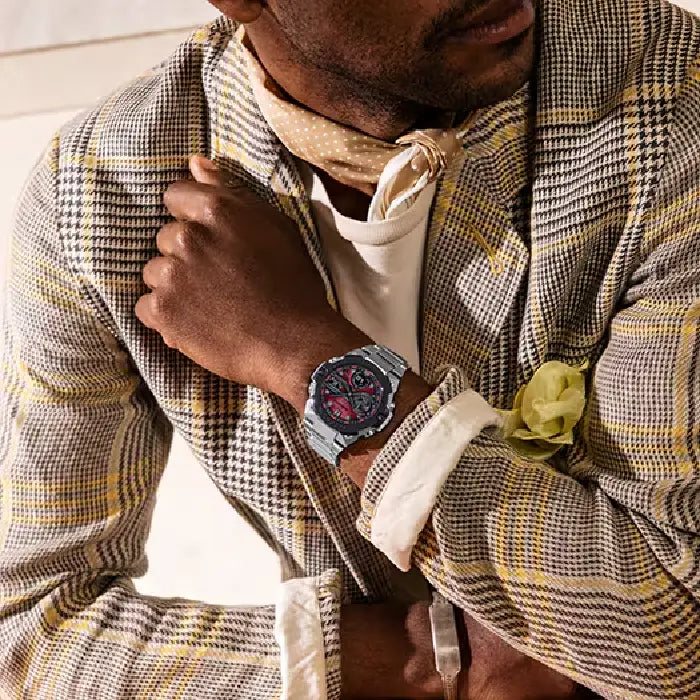 Casio G Shock G-STEEL Analog-Digital Tough Solar Bluetooth GST-B400AD-1A4 Red Vapor Dial Stainless Steel Men's Watch