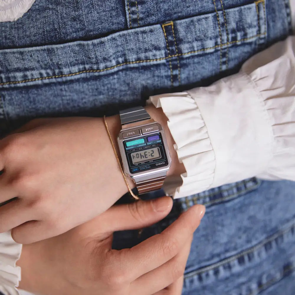 Casio Vintage Digital  A120WE-1A Multi-Function Black Dial 33.5mm Stainless Steel Unisex Watch