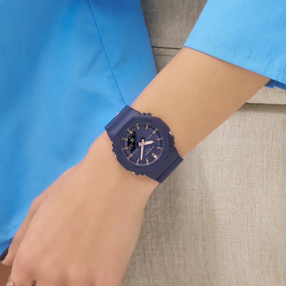 Casio G Shock GMA-P2100M-2A Analog-Digital "Compact CasiOak" Navy Blue Dial Resin Strap Women's Watch