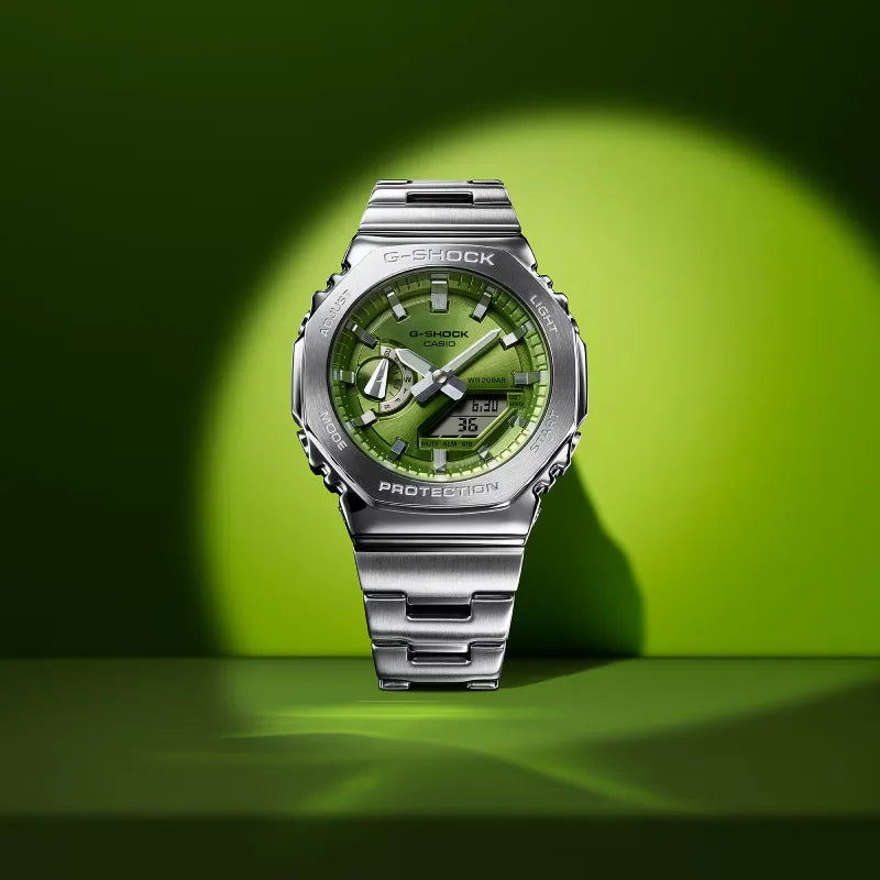 G-Shock G-Steel GM-2110D-3ADR Green Dial Stainless Steel Men's Watch