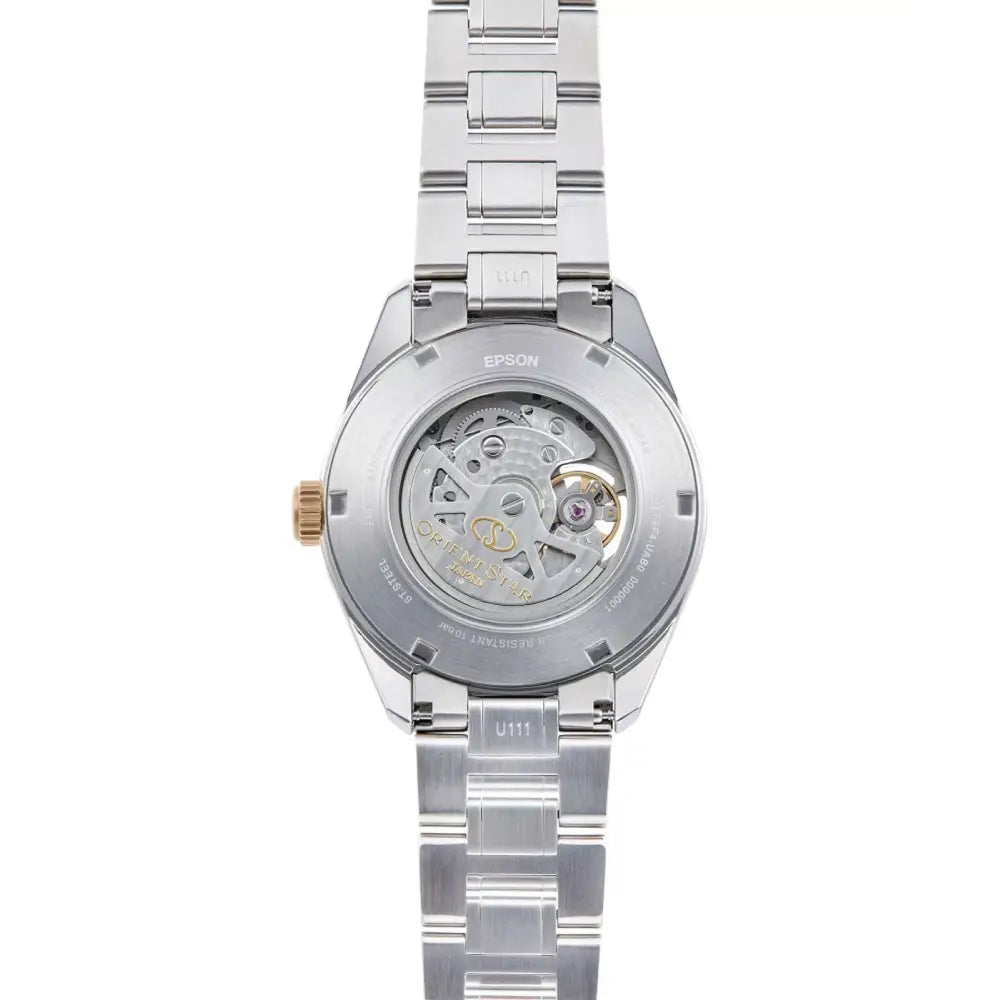Orient Star RE-AV0124G00B Contemporary Automatic Open Heart Power Reserve Gold Dial Stainless Steel Men's Watch