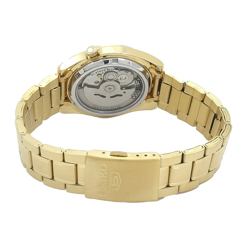 Seiko 5 Automatic SNKL58K1 White Dial Gold Tone 37mm Stainless Steel Men's Watch