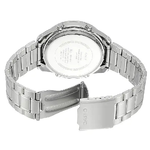 Casio Analog-Digital World Time AMW-810D-1AVDF Black Dial Stainless Steel Men's Watch