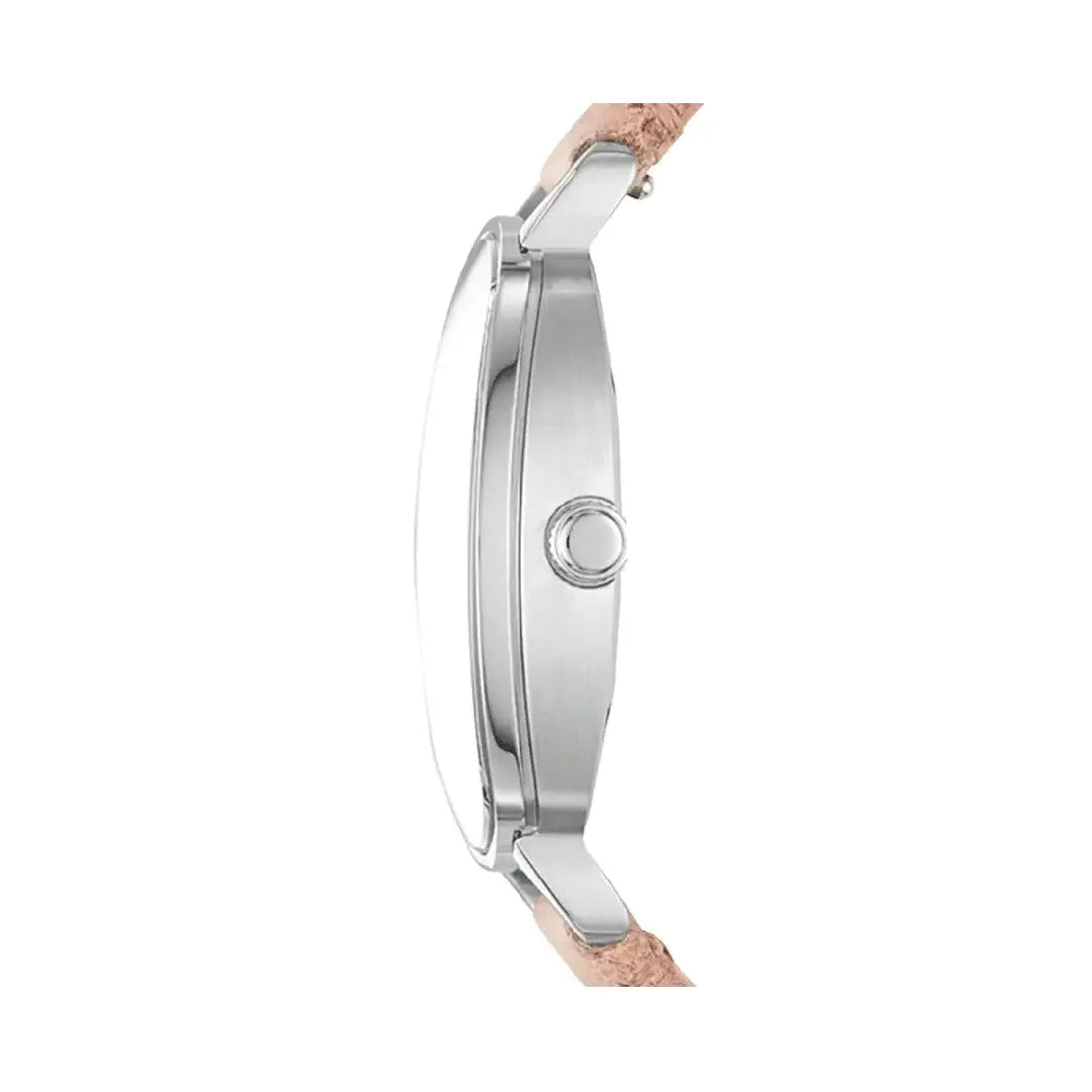 Fossil Idealist ES4196 Three-Hand White Dial Leather Strap Women's Watch