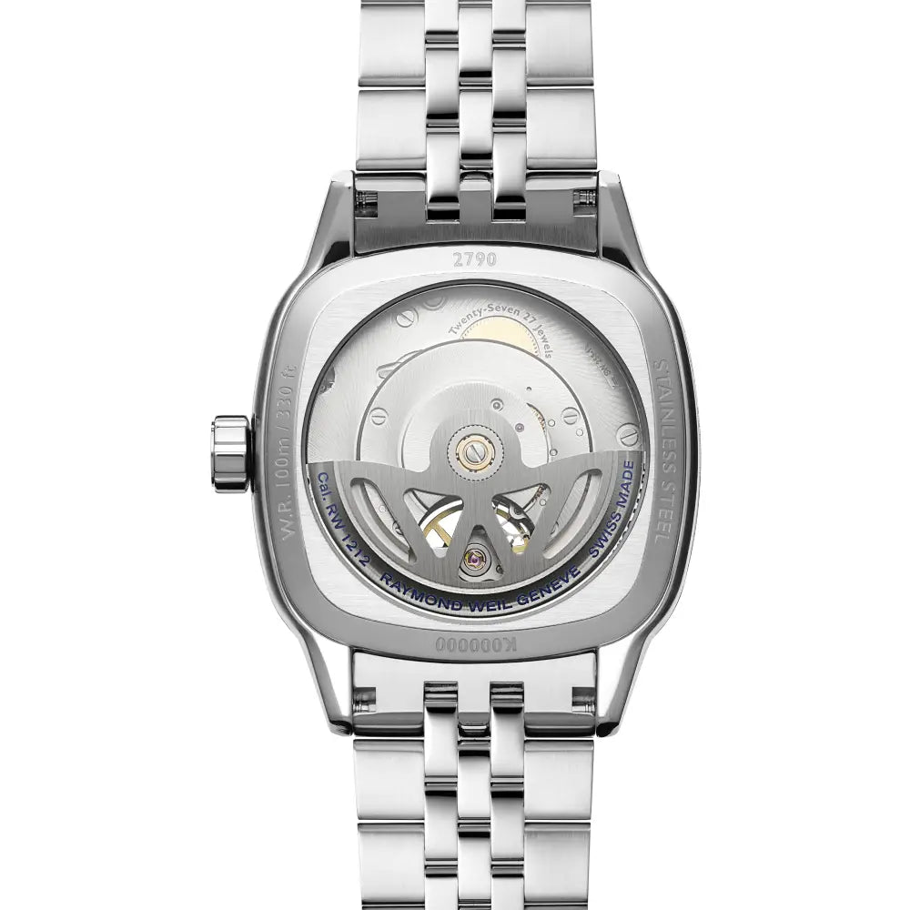 Raymond Weil Freelancer 2790-ST-20051 cushion case stainless steel bracelet