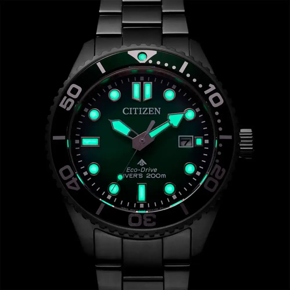 Citizen Promaster BN0269-50W Eco-Drive Diver Green Stainless Steel Men's Watch