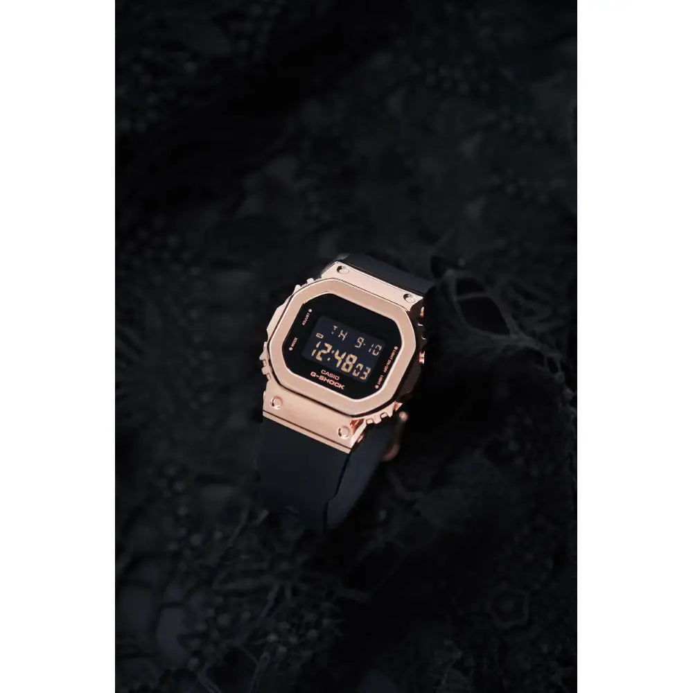 Casio G Shock GM-S5600PG-1D S-Series Metal-Covered Digital Black Dial Resin Strap Women's Watch
