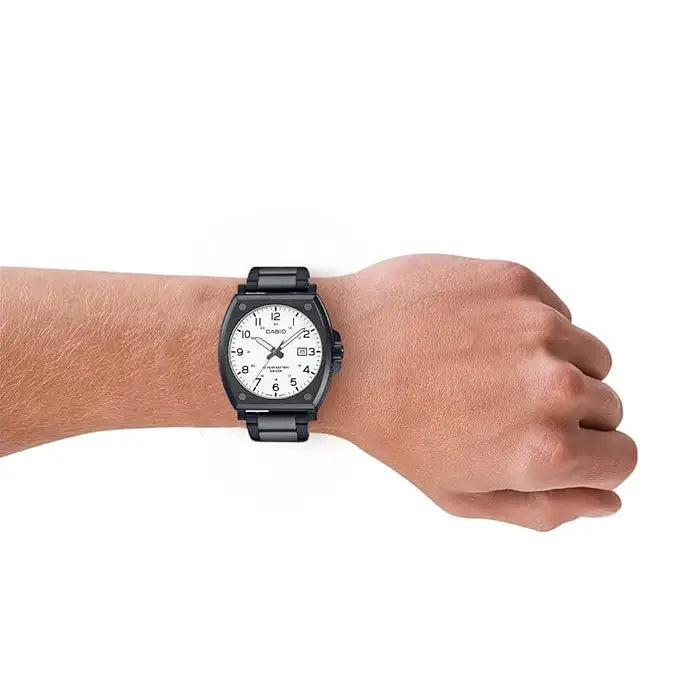 Casio Enticer MTP-E715D-7AVDF Date Analog White Dial Stainless Steel Men's Watch