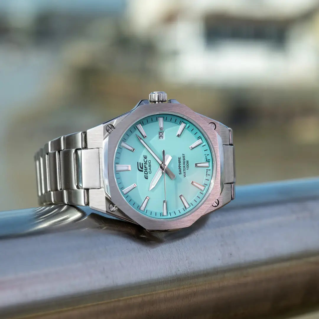 Edifice Slim Series 40 EFR-S108D-2B Quartz Blue Dial Stainless Steel Men's Watch