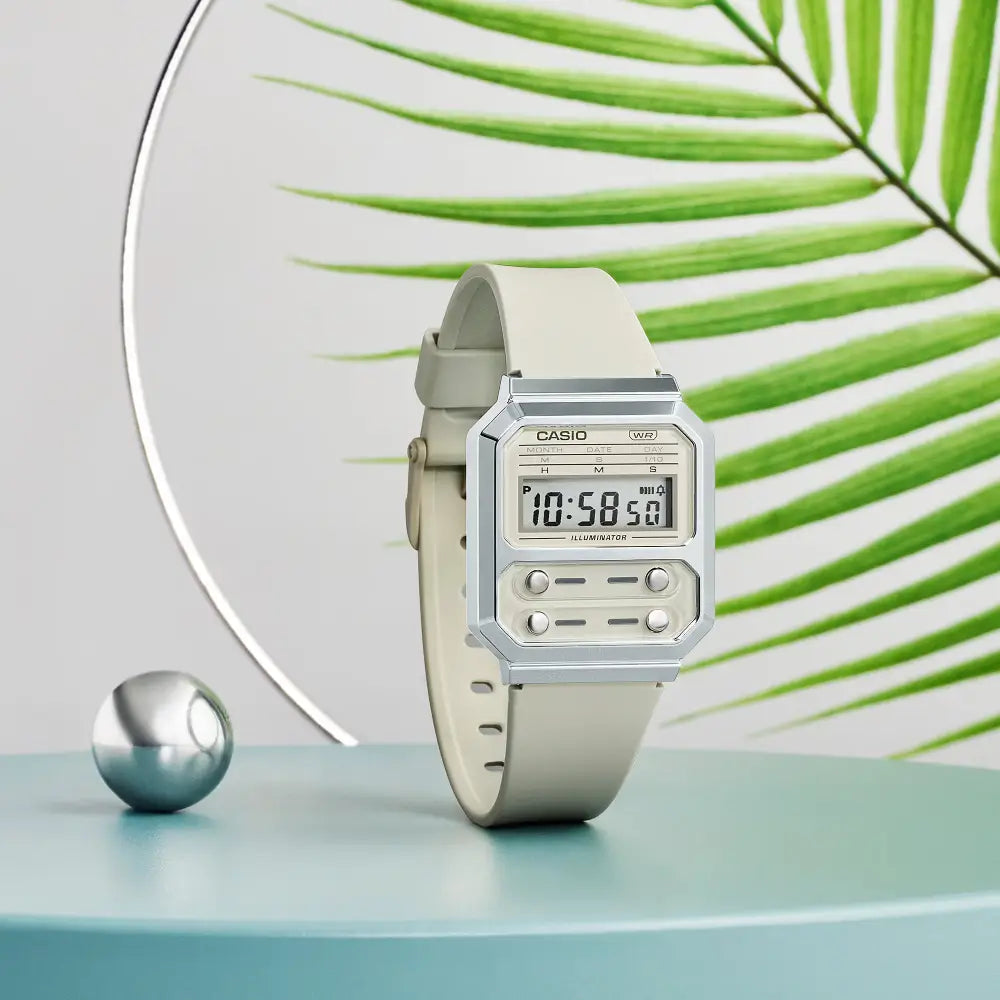 Casio Vintage Digital A100WEF-8ADF Cream Dial Resin Strap Unisex Watch