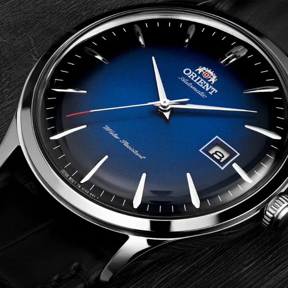 Orient TAC08004D0 blue dial 42mm leather strap men's watch