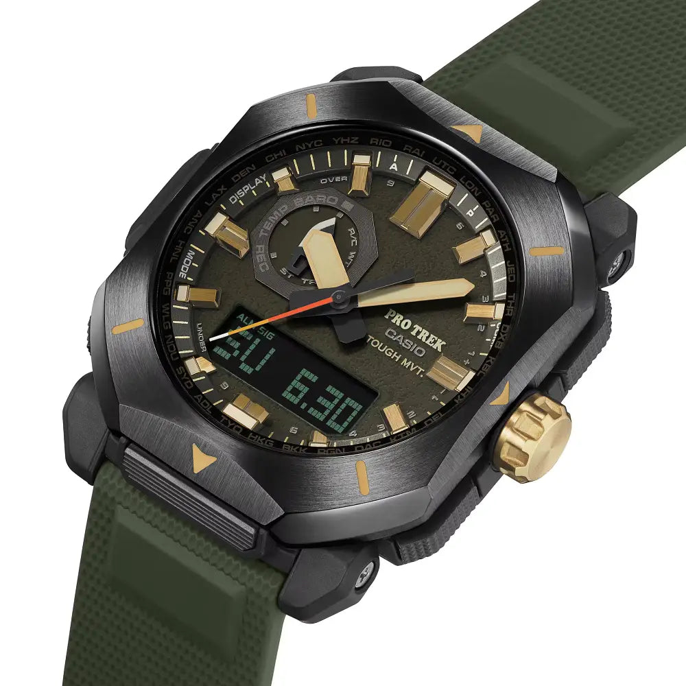 Casio Pro Trek PRW-6900Y-3PR "Bushcraft" Green Dial 44.8mm Resin Strap Men's Watch