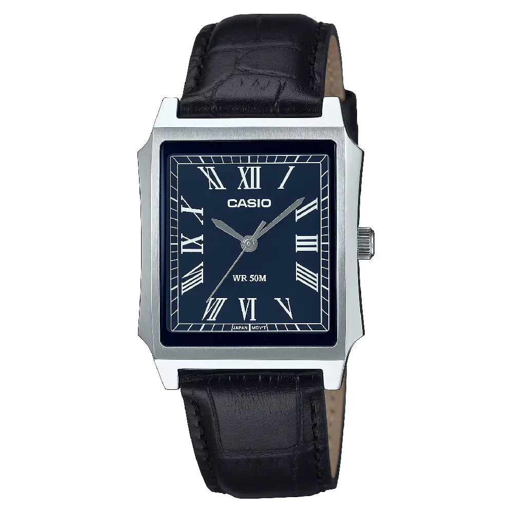 Casio Enticer MTP-B190L-2BVDF Analog "Tankasio" Blue Dial 31.5mm Leather Strap Men's Watch