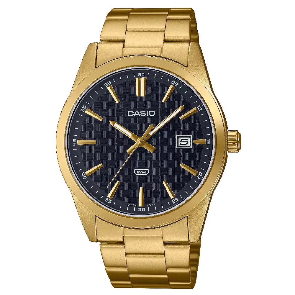 Casio Enticer MTP-VD03G-1AUDF Date Analog Black Dial Stainless Steel Men's Watch