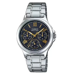 Casio Enticer Analog Multi-Dial LTP-V300D-1A2UDF Black Dial 33.2mm Stainless Steel Women's Watch