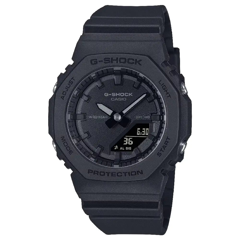 Casio G Shock GMA-P2100BB-1A S-Series Analog-Digital "Mini CasiOak" Black Dial Resin Strap Women's Watch