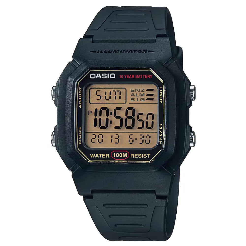 Casio Standard Digital W-800HG-9A Gold Tint Display 36.8mm Resin Strap Men's Watch