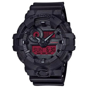 Casio G-Shock GA-700BBR-1A black red dial resin strap men's watch
