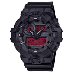 Casio G-Shock GA-700BBR-1A Black/Red Dial Resin Strap Men's Watch