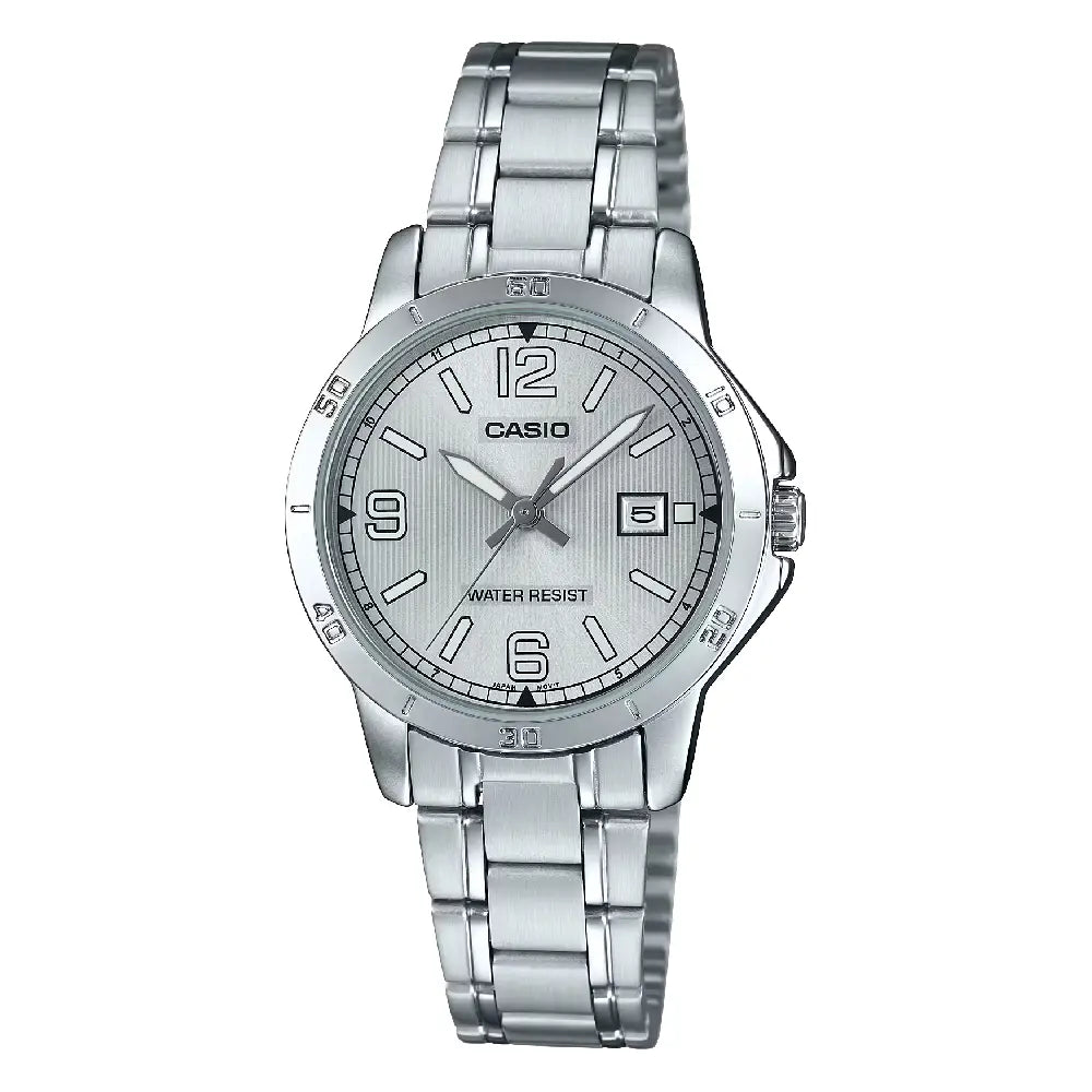 Casio Enticer Ladies Analog LTP-V004D-7B2UDF Silver Dial Stainless Steel Women's Watch